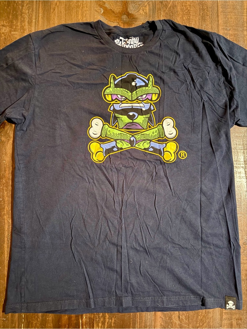 Johnny Cupcakes Black Tee with  Cell from Dragon Ball Z Character - XL